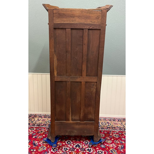 Antique French Renaissance Revival Scholars Bookcase Cabinet Carved Oak 19th C For Sale - Image 15 of 15