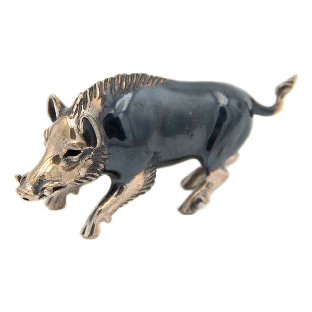 Miniature Boar in Nielada Silver For Sale