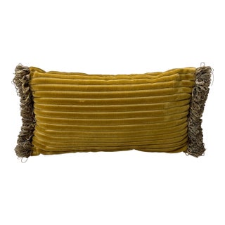 Bespoke Channel-Tufted Velvet Lumbar Pillow For Sale
