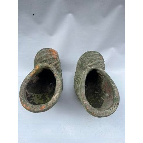 Ceramic Terracotta Shell Planters a Pair For Sale - Image 7 of 11