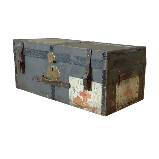 First World War Wooden Chest with Red Cross For Sale
