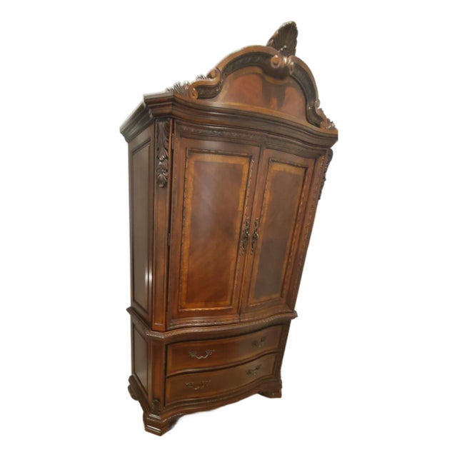 Traditional Neiman Marcus Armoire by a.r.t. Furniture in Warm Pomegranate For Sale - Image 3 of 12