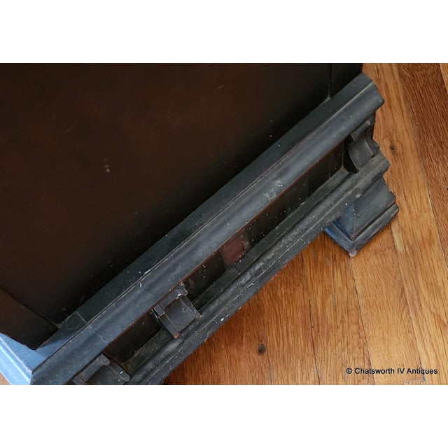 Antique Jacobean Chinese Decorated Carved Walnut Narrow Cabinet by Tomlinson Furniture, C1920s For Sale - Image 13 of 14