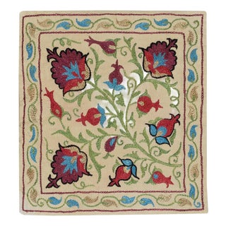 17"x18" Silk Embroidery Cushion Cover. Modern Toss Pillow. Handmade Pillowcase For Sale