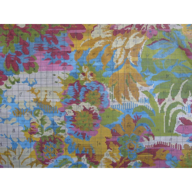 1920s French Tapestry Design Gouache Painting For Sale - Image 4 of 12