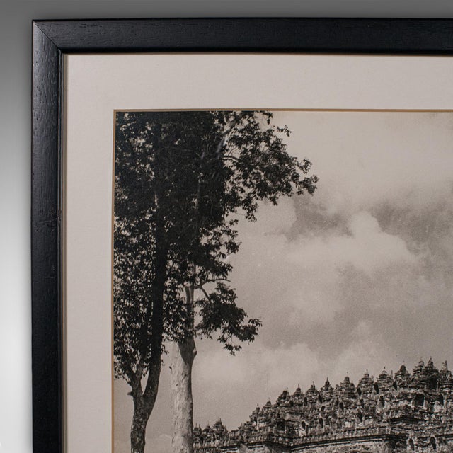 Vintage Photograph, Borobudur Shrine, Oriental, Monochrome, Java, Mid Century For Sale - Image 4 of 8
