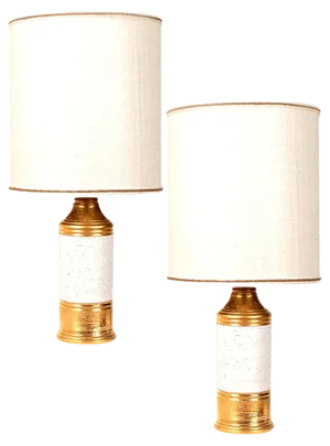 Bitossi Lamps with Custom Made Shades by Rene Houben, Set of 2