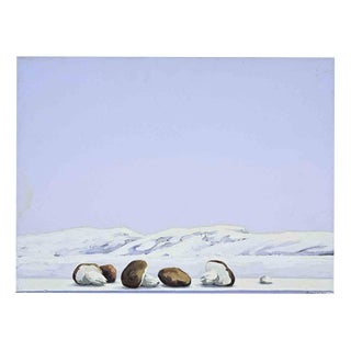 Gino Guida, The First Snowfall, 1980s, Oil Painting on Canvas For Sale