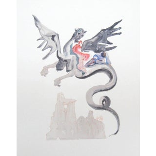 "Les Usuriers" Inferno Canto 17 Woodcut from the French Edition of the Divine Comedy Series by Salvador Dali For Sale