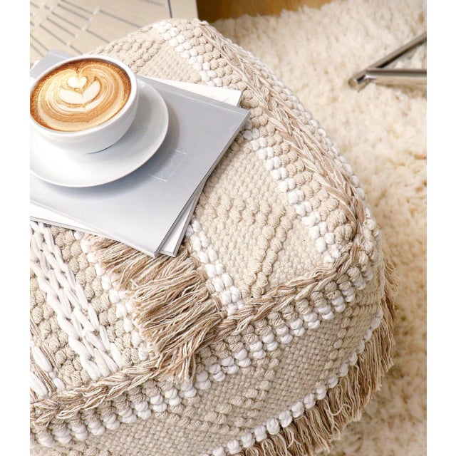 Pasargad Home Grandcanyon Collection Cotton Pouf For Sale - Image 9 of 10