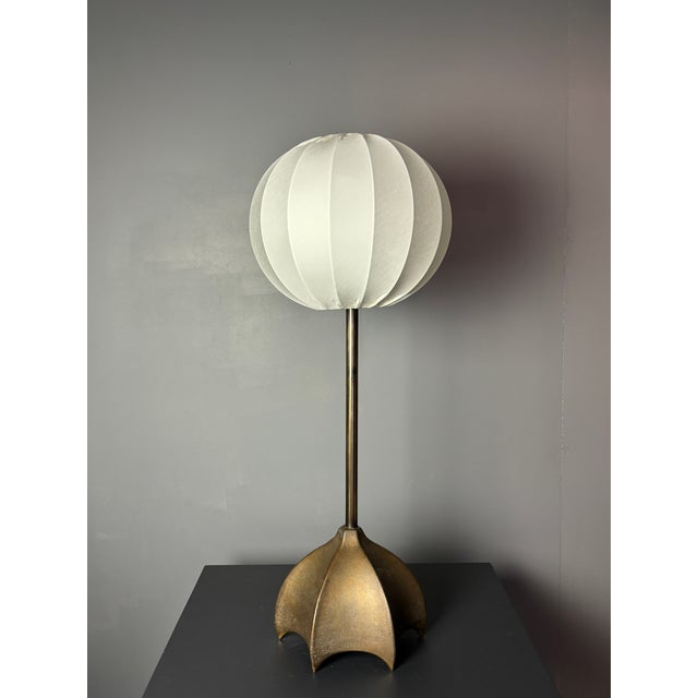 Large Dutch Brutalist Bronze Cocoon Table Lamp, 1990s For Sale - Image 10 of 11
