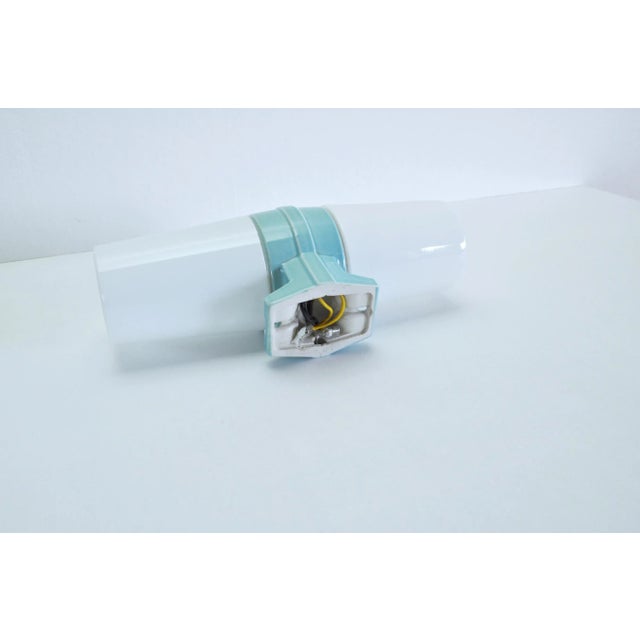 Turquoise Large Scandinavian Modern Opaline Glass and Porcelain Wall Light from Ifö, 1960s For Sale - Image 8 of 11