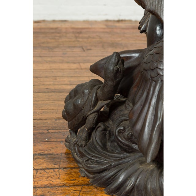 Mid 20th Century Greco-Roman Style Bronze Putto Riding a Dolphin Fountain For Sale - Image 4 of 13