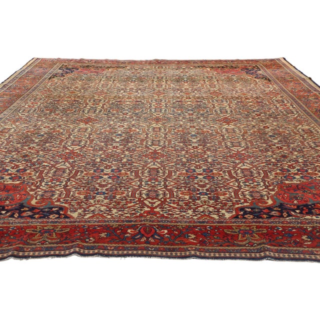 Rustic Late 19th Century Antique Persian Farahan Rug - 08'08 X 11'04 For Sale - Image 3 of 9