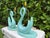 Vintage Sculptural Aqua Swan Table Lamps, Pair For Sale In Naples, FL - Image 6 of 11