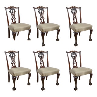 Set of Six Chippendale Style Side Chairs For Sale