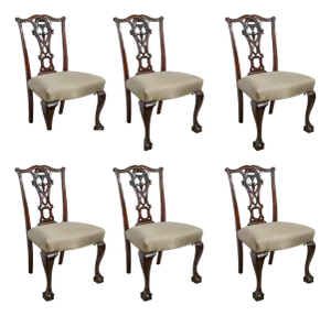 Set of Six Chippendale Style Side Chairs