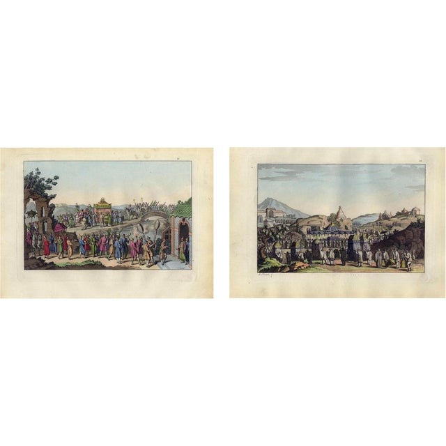 Ferrario, Chinese Ceremonial Processions, Hand-Colored Engravings, 1815, Set of 2 For Sale - Image 9 of 9