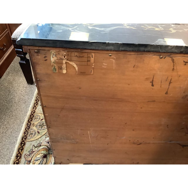 Vintage Walnut Demilune Cabinet or Sideboard With Black Marble Top For Sale In New York - Image 6 of 9
