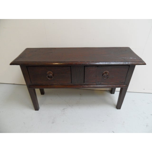 Brown Antique Oak Spanish Sidetable For Sale - Image 8 of 14