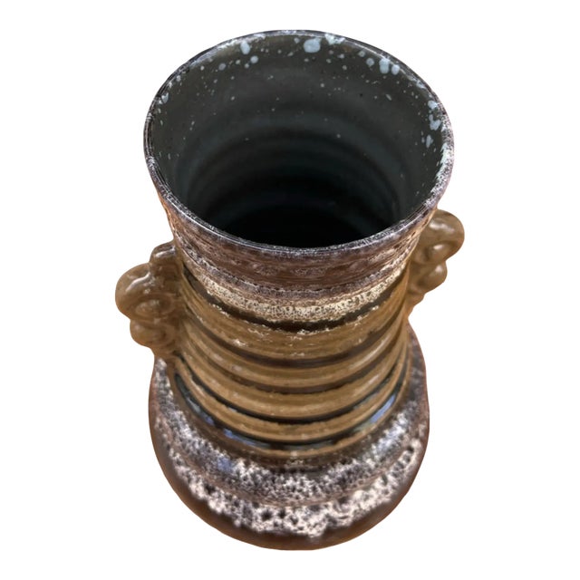 Strehla Keramik Fat Lava Ceramic Vase, Germany, 1960s. For Sale