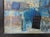 Yellow David Adickes "Abstract- Blue w/ One Gold Square" Modern Cubist Inspired Abstract Painting, 20th Century For Sale - Image 8 of 11