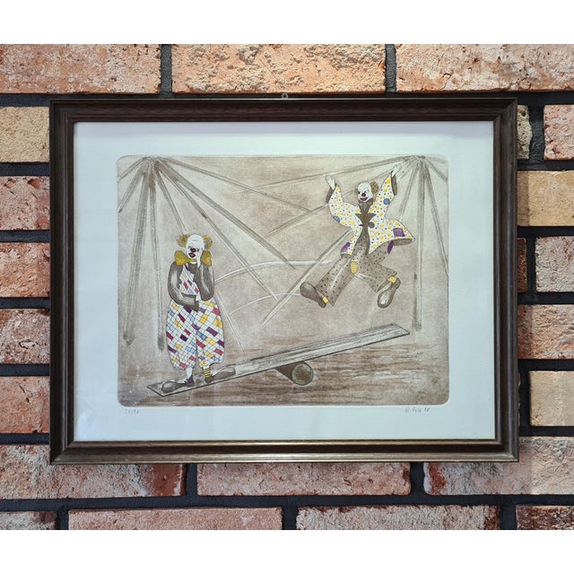 Emil Pelz, Clowns at the Circus Emil Pelz, 1988, Etching and Aquatint For Sale - Image 3 of 12