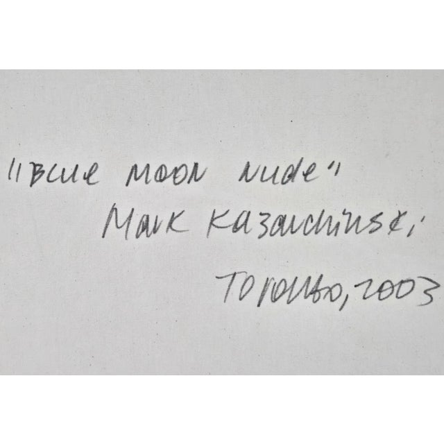 Textile Mark Kasav Original Painting on Canvas "Blue Moon Nude" Woman, 30" X 30" For Sale - Image 7 of 14