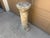 French Country Weathered Neoclassical Cast-Concrete Garden Column Pedestal For Sale - Image 3 of 11