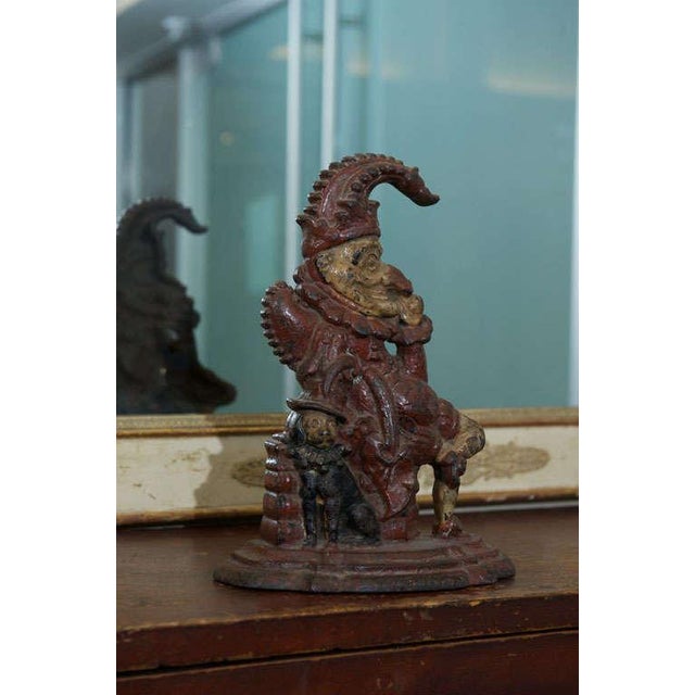 English Painted Cast Iron Door Stop Depicting Punch and His Dog, Toby For Sale - Image 3 of 8