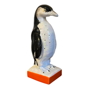 Antique 1920's Japanese Art Deco Lusterware Pottery Penguin Figure