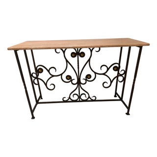 1990s Marble Top Vintage Console / Credenza For Sale