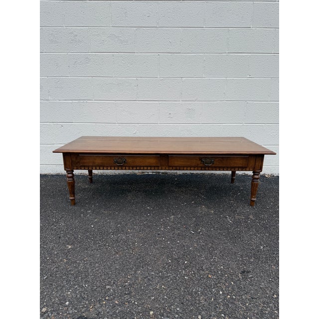 ETHAN ALLEN Classic Manor Solid Maple 56" Accent Coffee Table 17" High 56 Wide 23" Deep