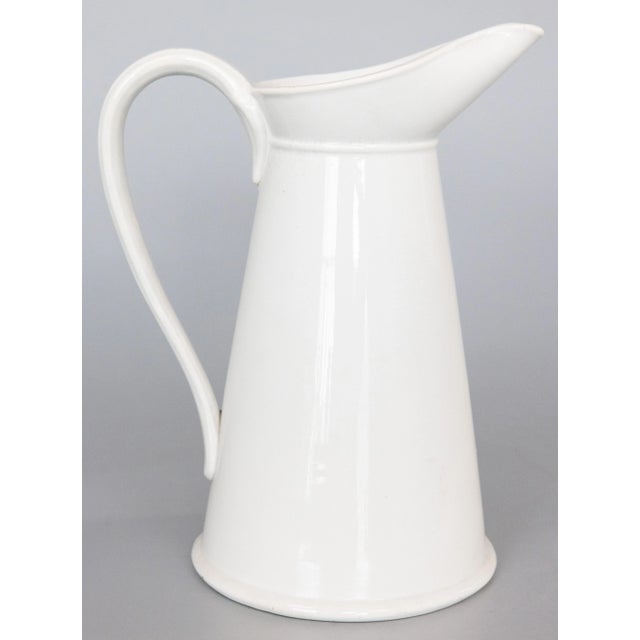 Large 19th Century French Choisy Le Roi White Ironstone Pitcher For Sale - Image 10 of 10
