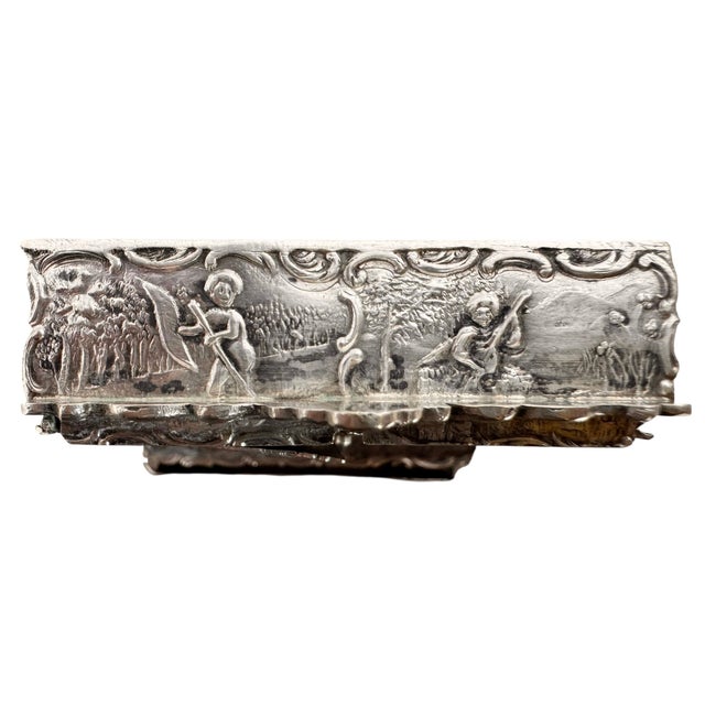 The 1887 Hooikaas Silver Bureau: An Architectural Miniature in Repoussé For Sale - Image 15 of 17