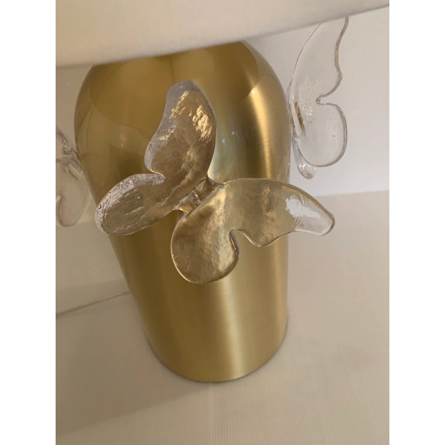 Contemporary Transparent Butterfly Murano Glass Table Lamp For Sale - Image 4 of 8