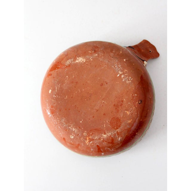 Mid 20th Century Mexican Pottery Hand-Painted Terracotta Handled Serving Dish For Sale - Image 13 of 14