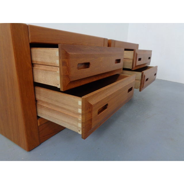 Teak Nightstands Wit Drawers, Denmark, 1960s, Set of 2, Set of 2 For Sale - Image 10 of 18