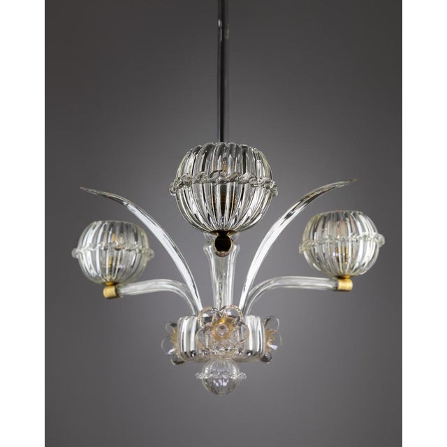 Art Deco Murano Glass Chandelier from Barovier & Toso, 1940s For Sale - Image 14 of 14