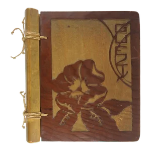 1930's Chicago Guest Book With Over 20 Botanical Paintings