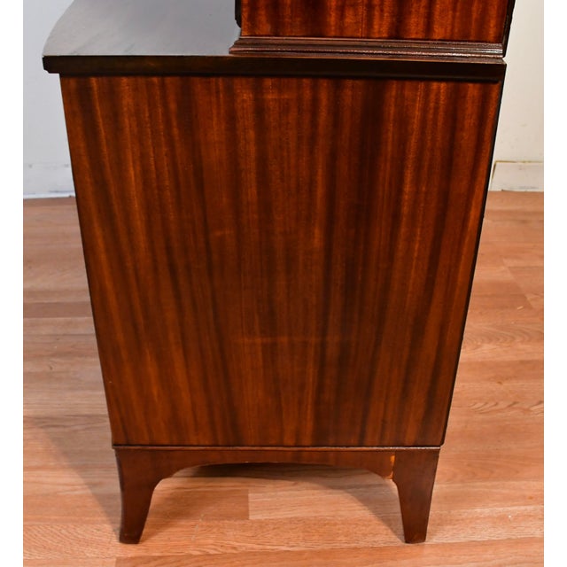 1920 Antique English Regency Crotch Mahogany Secretary Desk Drop Front Desk For Sale - Image 15 of 15