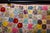 1930s Antique 1930s Yo Yo Quilt Coverlet | Depression Era Feed Sack Fabrics | 49x72 | Cottagecore Folk Art Textile For Sale - Image 5 of 13