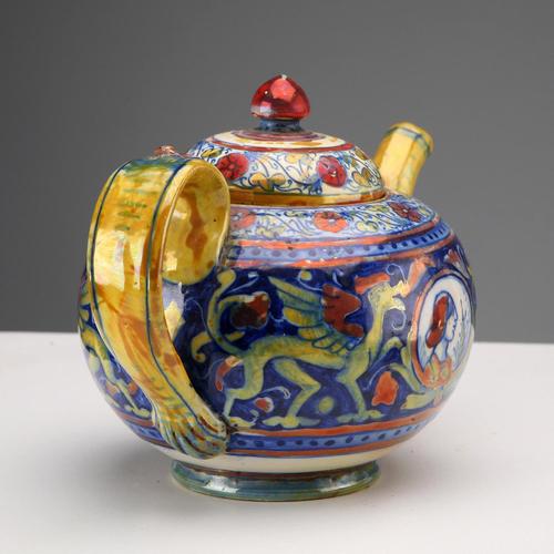 Lustred Majolica Teapot from Gualdo Tadino For Sale - Image 4 of 10