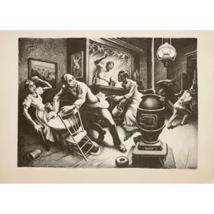 1939 After Thomas Benton "Frankie and Johnny", First Edition Period Offset Lithograph