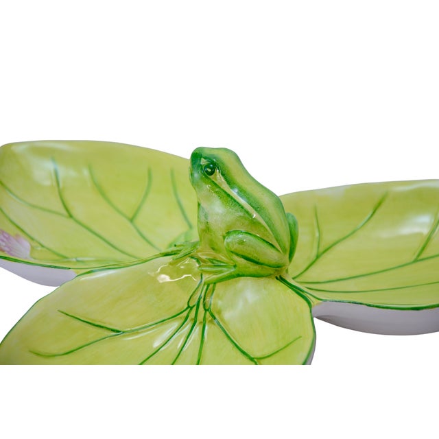 1980s Vietri Water Garden 3 Section Relish Tray For Sale - Image 5 of 8