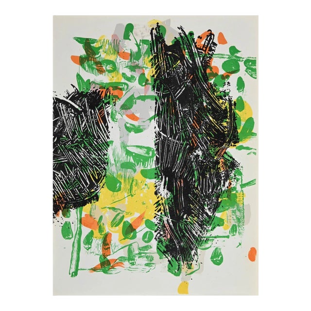 Jean-Paul Riopelle, Green Composition, Lithograph, 1968 For Sale