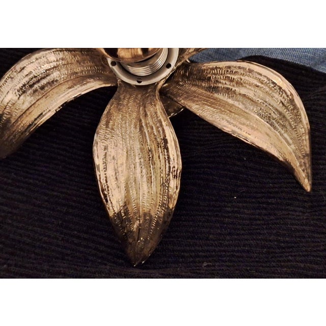 Mid-Century Organically-Shaped Brass Wall or Ceiling Lights, 1970s, Set of 2 For Sale - Image 11 of 12