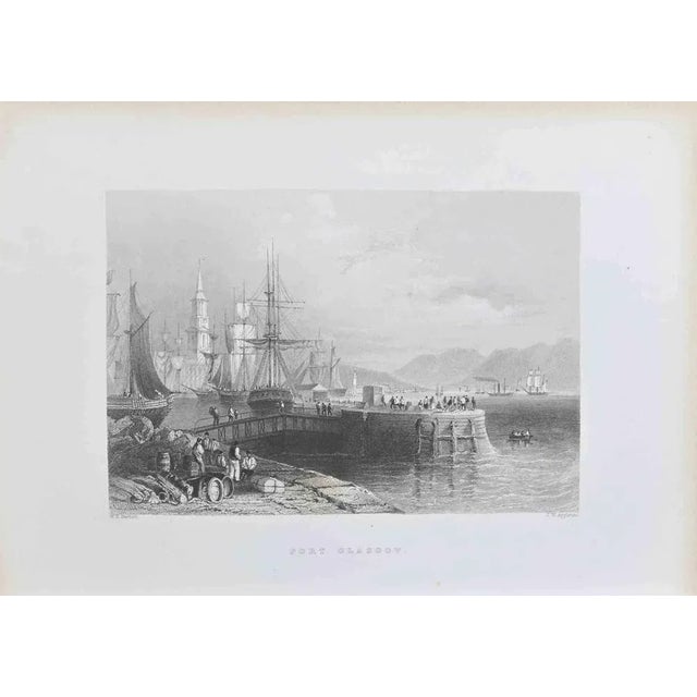 Port Glasgow is a lithograph on paper realized by the artist W.H. Bartlett . Signed on the plate on the lower left. Titled...