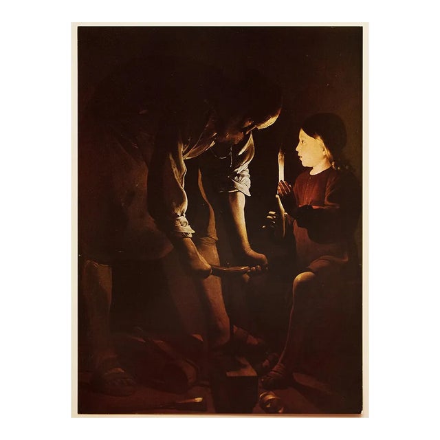 1955 After Georges De La Tour "St. Joseph the Carpenter", Vintage Full-Color Print For Sale