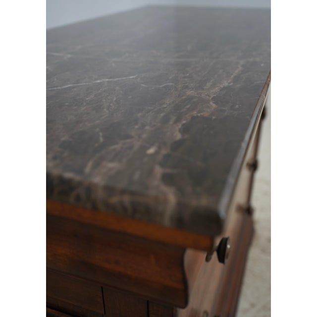 Wood Ethan Allen Empire Style Marble Top 4 Drawer Chest For Sale - Image 7 of 17